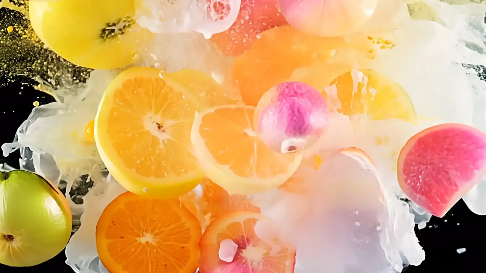 Fresh Fruit Explosion Overlay for Summer Campaigns and Juice Ads